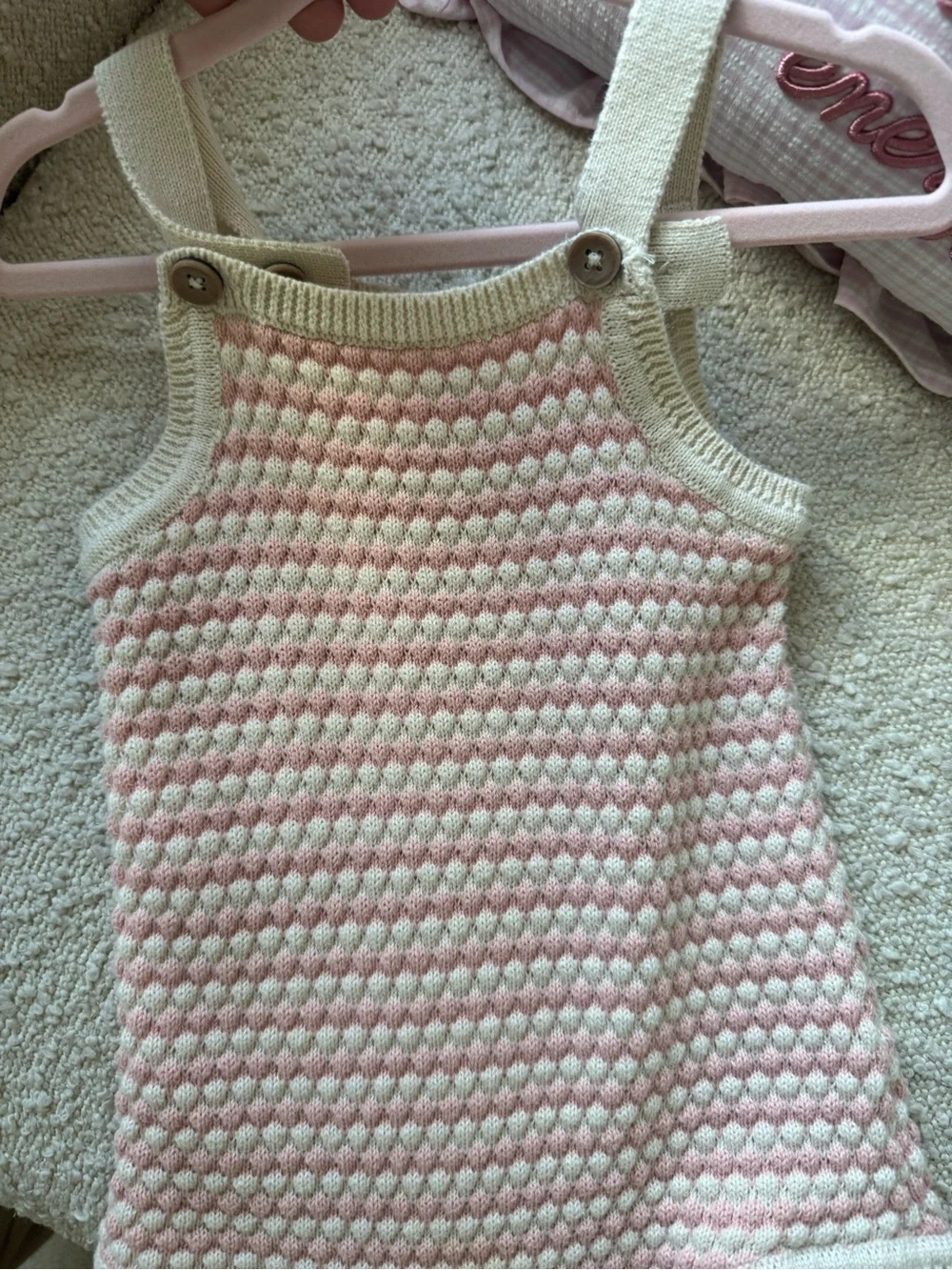 Carter's Pink and Cream Knit One-Piece Bodysuit
